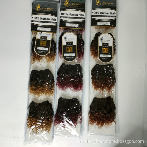 Wholesale Ombre 2 colors Brazilian  jerry curly  Human Hair Weave Bundles Virgin Cuticle Aligned Hair Extensions